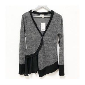 Anthropologie Meadow Rue Askew Gray Cardigan sz M